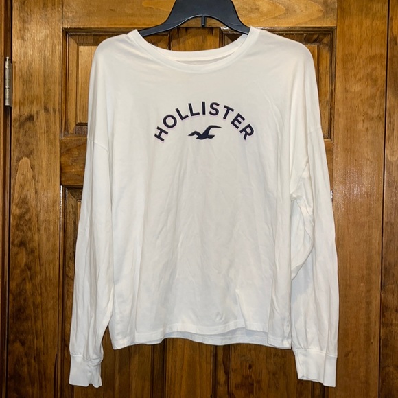 Hollister white graphic long sleeve. Size large - Picture 1 of 2